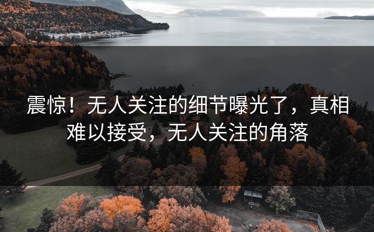 震惊!无人关注的细节曝光了,真相难以接受,无人关注的角落 震惊!无人关注的细节曝光了,真相难以接受,无人关注的角落